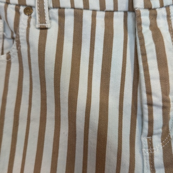 Chico's so slim girlfriend ankle cropped pants gold white striped stripes size 1 - Picture 4 of 11